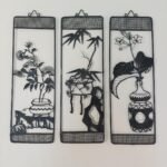 Διακοσμητικά μεταλλικά καδράκια τοίχου με ανάγλυφα σχέδια (3 τεμάχια)