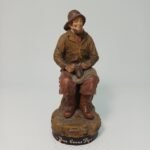 Πήλινη φιγούρα ψαρά "BerckPlage- Une Bonne Pipe" Νο. 387 του καλλιτέχνη Louis Alphonse Hanne (1856-1908)