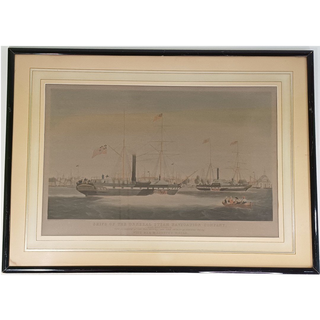 A-A12-20250907_082217 Γκραβούρα "Ships of the general steam navigation company, off Rotterdam" 1842 - Image 1