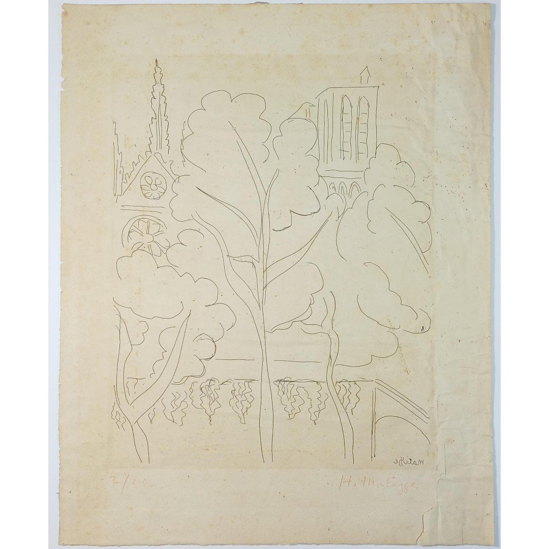 A-A25-20250929_085348 "La Cit - Notre-Dame" Henri Matisse original χαρακτικό 2/20 με την υπογραφή του ζωγράφου κάτω δεξιά - 1937 - Image 1