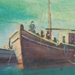 Πίνακας ελαιογραφίας "Θαλασσογραφία" που αποδίδεται στον Μεσολογγίτη καλλιτέχνη Πάνο Αθανασίου - Image 4