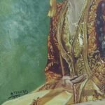 Πίνακας ελαιογραφία (σε hardboard) "Ενδυμασία Αμαλίας" Φ. ΤΣΑΚΙΡΗΣ 1950 - Image 2