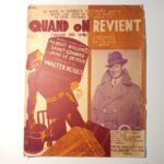 Vintage Παρτιτούρα "Quand on revient" Walter Kollo (1927)