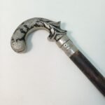 Μπαστούνι στήριξης ξύλινο με μεταλλική λαβή, vintage - Image 2