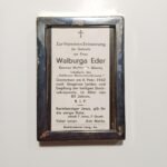 Καθολική αναμνηστική κάρτα θανάτου "Walburga Eder" 1942 από τη Γερμανία (Περίοδος WWII- Β' Παγκοσμίου Πολέμου)
