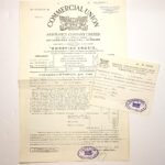 Πυρασφαλιστήριο συμβόλαιο "Commercial Union Assurance Company Limited", για την Ελληνική Χαρτοποιία, 1966 από την Θεσσαλονίκη (LOT 2 τεκμηρίων)