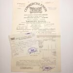 Ασφαλιστήριο συμβόλαιο πυρός & απόδειξη πληρωμής "Commercial Union Assurance Company Limited", για την Ελληνική Χαρτοποιία, 18 Μαρτίου 1965, Θεσσαλονίκη (LOT 2 τεκμηρίων)