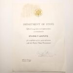 Έγγραφο αναγνώρισης "U.S. Department of State" (Υπουργείου Εξωτερικών των ΗΠΑ) 2-1-1983, Αθήνα