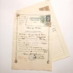 WWII- Απολυτήριο "Δημοτικό Σχολείο Παραλίας Πλατάνου" & "Πιστοποιητικό εγγραφής" Σχολ. Έτος 1943-'44