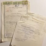 Ενδεικτικόν "Οκτατάξιον Γυμνάσιον Θηλέων Αιγίου" Σχολ. έτους 1957-1958 (LOT 4 εγγράφων- Οικονομική Εφορία Αιγιαλείας)