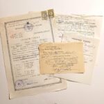 Ενδεικτικόν "Οκτατάξιον Γυμνάσιον Θηλέων Αιγίου" Σχολ. έτους 1957-1958 (LOT 4 εγγράφων)