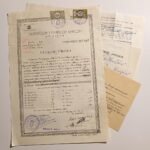 Ενδεικτικόν "Οκτατάξιον Γυμνάσιον Θηλέων Αιγίου" Σχολ. έτους 1957-1958 (LOT 4 εγγράφων)