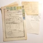 Ενδεικτικόν "Οκτατάξιον Γυμνάσιον Θηλέων Αιγίου" Σχολ. έτος 1953-1954 (LOT 5 εγγράφων - εκκλησιαστική σφραγίδα 'Εκκλησιαστική Επιτροπή του Ιερού ναού των Παμμεγίστων Ταξιαρχών, Εν Αιγίω')