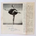 Ιδιόχειρο αυτόγραφο της μπαλαρίνας Rosella Hightower, 1972