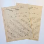 Δισέλιδη χειρόγραφη επιστολή "Πατραϊκή Οινοπνευματική Εταιρία-Χαράλαμπου Γ. Βαρυμπόμπη & Σία" 12/5/1922, Πάτρα