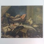 Επιζωγραφισμένες ελαιογραφίες σε hardboard "Νεκρή φύση με ψάρια- Abraham van Beyeren" και "Νεκρή φύση με κυνήγι- Franz von Lehnbach" (Συλλογή 2 τεμαχίων) - Image 2