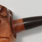 Συλλεκτική πίπα καπνού σκαλιστή, ημίκυρτη (χειροποίητη/ αχρησιμοποίητη) με ιδιαίτερη γλυπτική σύνθεση - Image 6