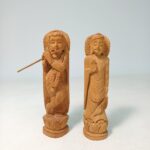 Χειροποίητα ξύλινα αγαλματίδια Ινδικών θεοτήτων (2 τεμ.)