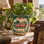 Ιταλικό πήλινο κασπώ Majolica (μέσα 20ού αιώνα) - Image 8