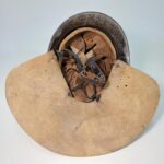 Γερμανικό κράνος Μ34, τύπου Stahlhelm, του Πυροσβεστικού σώματος με δερμάτινο προστατευτικό λαιμού (WWII) - Image 2